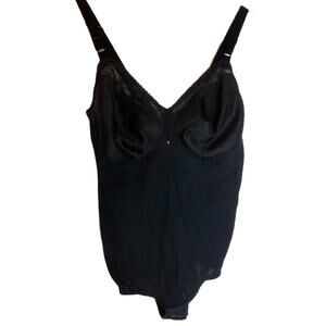 Vintage Subtract Black Bodysuit Shaper Size 40C